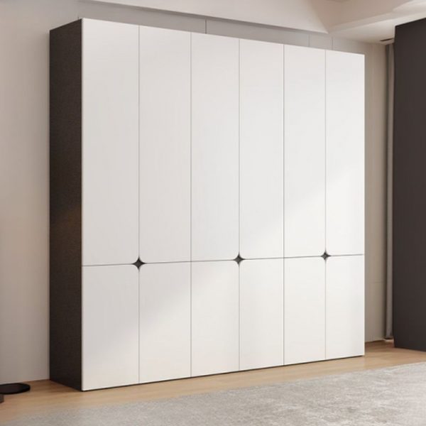 "Charming White Lumber Children's Wardrobe with Cartoon Theme, Shelf, Clothing Rod, and Door"