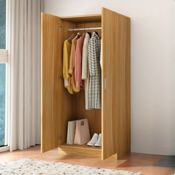 "Functional Lumber Children's Wardrobe with Shelf, Clothing Rod, and Door"