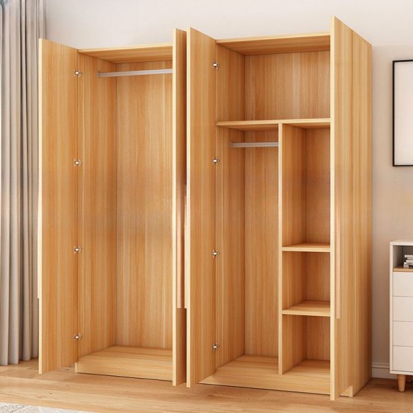"Composite Wood Children's Wardrobe with Shelf, Clothing Rod, and Door"